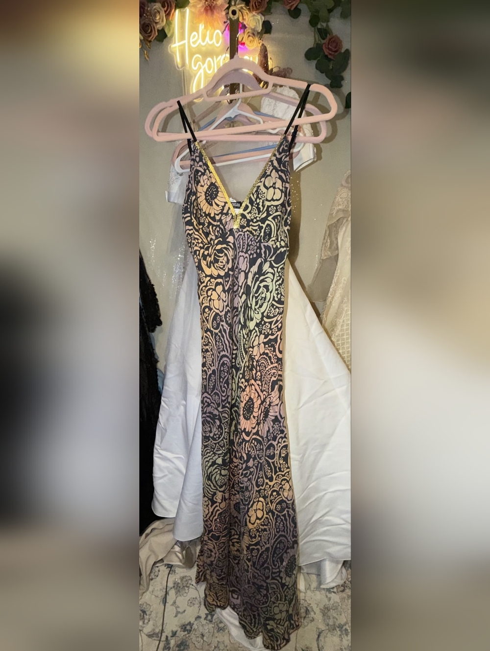 Vintage Morgan De Toi Rose of Sharon Maxi Made In France T42 - Picture 8 of 8